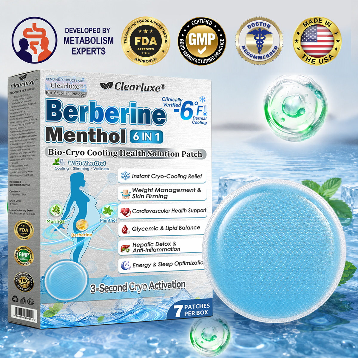 ❄️🩹𝐂𝐥𝐞𝐚𝒓𝒍𝒖𝙭𝐞®𝐁𝐢𝐨-𝐂𝐫𝐲𝐨 𝟔-𝐢𝐧-𝟏 𝐂𝐨𝐨𝐥𝐢𝐧𝐠 & 𝐖𝗲𝗶𝗴𝗵𝙩 𝑴𝒂𝒏𝒂𝒈𝒆𝒎𝒆𝒏𝒕 𝑷𝒂𝒕𝐜𝐡